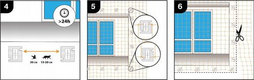 ZESTAW SIATKA NA BALKON 6x3 DLA KOTA Z DRUCIKIEM PREMIUM 110g BEZ WIERCENIA na Arena.pl