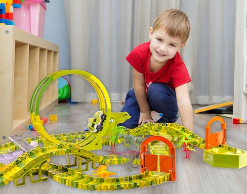 Mega Tor Wyścigowy Dinozaur Park Magic Track 324 elementy na Arena.pl