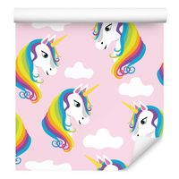 Tapeta dla dziewczynki kolorowe jednorożce chmury