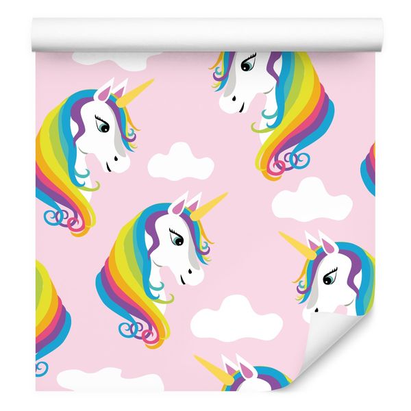 Tapeta dla dziewczynki kolorowe jednorożce chmury zdjęcie 1