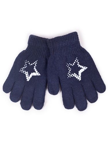 Rękawiczki dziewczęce pięciopalczaste granatowe gwiazda YOCLUB na Arena.pl