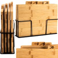 DESKA DO KROJENIA DESKI NA STOJAKU DO KROJENIA DREWNIANY ZESTAW DESEK 4szt