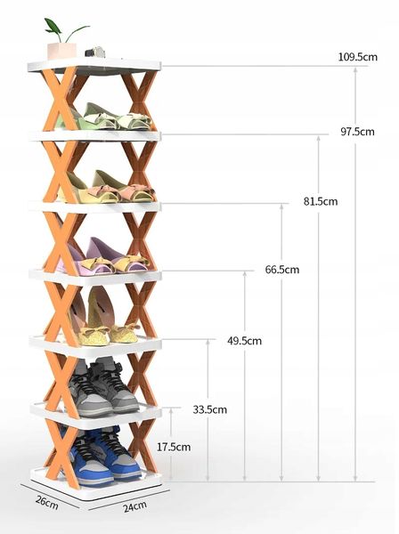 STOJAK Organizer Szafka na BUTY 6 poziomów ROZKŁADANA Zielona POJEMNA zdjęcie 8