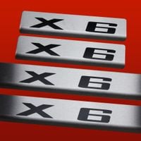 Listwa progowa BMW X6 E71 Stal nierdzewna 304 mat z czarnymi literami 4szt