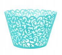 PAPILOTKI OWIJKI do babeczek turkusowa koronka 10