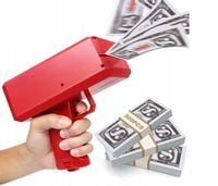 PISTOLET NA PIENIADZE CASH GUN MONEY GUN PREZENT NA IMPREZĘ