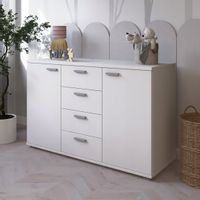 Matowa komoda R2 120 cm z szufladami biała