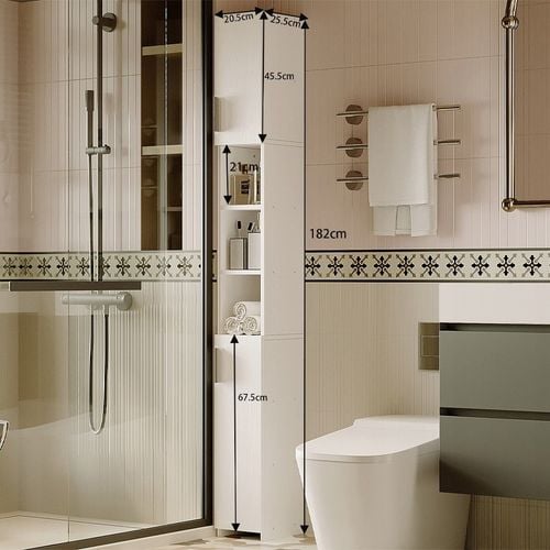 REGAŁ ŁAZIENKOWY STOJĄCY SZAFA BIAŁY LOFT SZAFKA PÓŁKA SŁUPEK WYSOKI 182 CM na Arena.pl