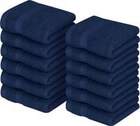 RĘCZNIKI DO TWARZY X12 BAWEŁNIANIE ŚCIERECZKI 30 x 30cm GRANATOWE RĘCZNIKI