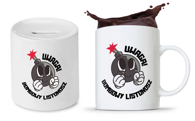 Dla Listonosza Zestaw Kubek + Skarbonka Prezent Z Nadrukiem Ze Zdjęciem zdjęcie 1