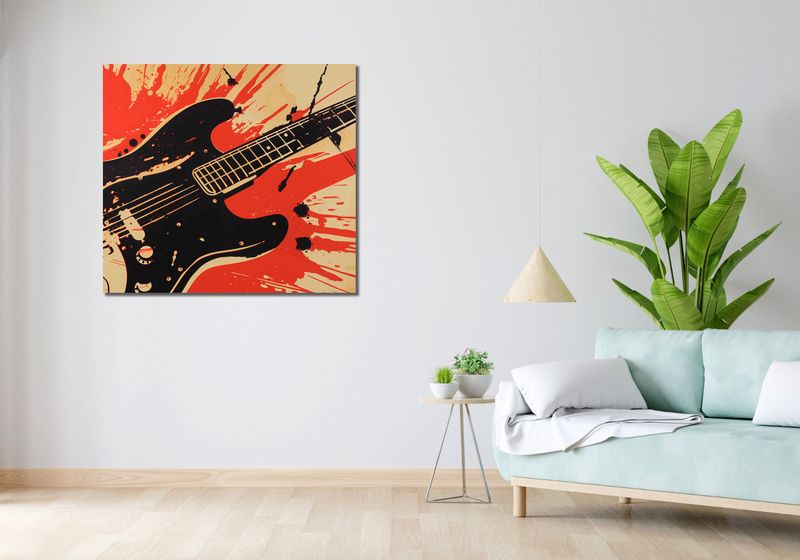 Obraz 100x90cm Gitara Elektryczna zdjęcie 2