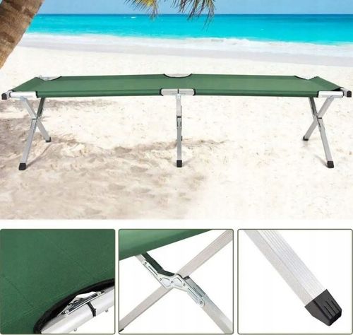 Działkowe Łóżko Polowe Turystyczne Leżak Leżanka XXL Odcień granatu TP190G na Arena.pl