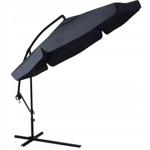 PARASOL OGRODOWY SKŁADANY NA WYSIĘGNIKU 350CM ANTRACYT +POKROWIEC GRAFITOWY na Arena.pl