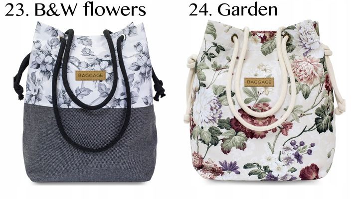 TOREBKA DAMSKA WOREK SHOPPER TORBA KWIATY BAGGAGE zdjęcie 2