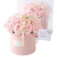 flower box, bukiet zapachowych kwiatów mydlanych w pudełku 21szt. 19x16cm