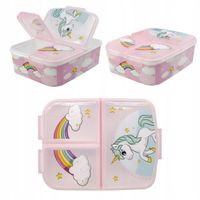 Lunchbox z przegródkami śniadaniówka dla dzieci do szkoły 900ml Jednorożec