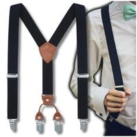 Czarne elastyczne szelki męskie mocne do spodni eleganckie