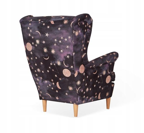 Fotel uszak ARI PRINT skandynawski  design wzorzysty noc na Arena.pl