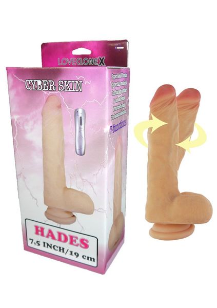 Dildo Obrotowy Penis Cyber Skóra - Loveclonex Hades 7,5" zdjęcie 1