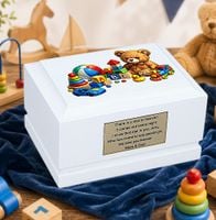 Urna pogrzebowa dla dziecka z motywem zabawek