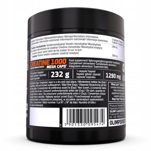 OLIMP CREATINE 1000 MC 180kaps MONOHYDRAT KREATYNA na Arena.pl
