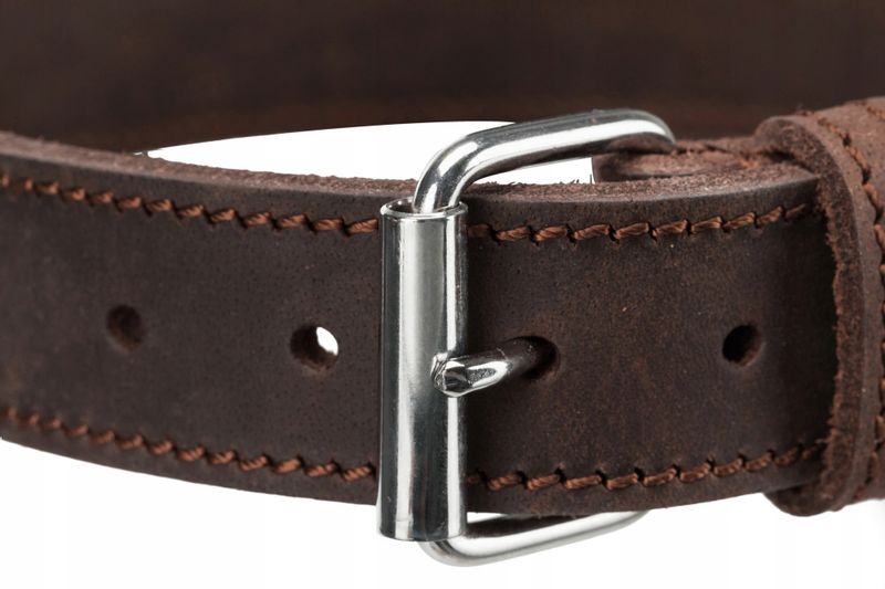 Rustic obroża dla psa, gruba skóra brąz XS-S 27-34 zdjęcie 1
