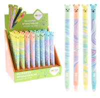 DŁUGOPIS WYMAZYWALNY PASTEL TWIST USZATKI 0,5MM NIEBIESKI HAPPY COLOR