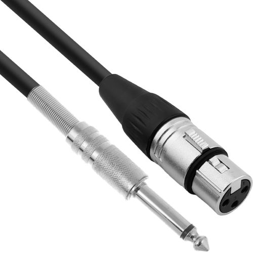 Kabel przewód mikrofonowy XLR JACK 6,3mm 10 m 0,22 mm AWG 24 czarny na Arena.pl