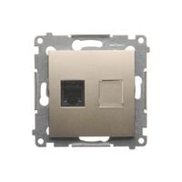 Simon54 Gniazdo telefoniczne pojedyńcze RJ12 DT1.01/44 złoty