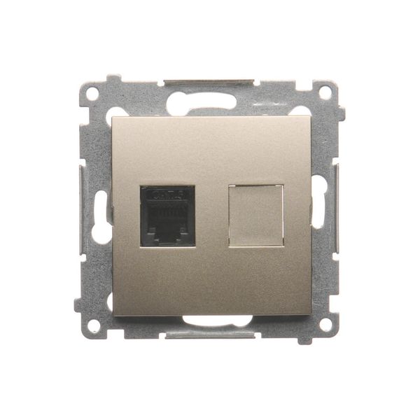 Simon54 Gniazdo telefoniczne pojedyńcze RJ12 DT1.01/44 złoty zdjęcie 1