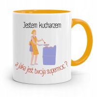Kubek Żółty Dla Kucharza Kucharki Twoja Supermoc? Z Nadrukiem Ze Zdjęciem