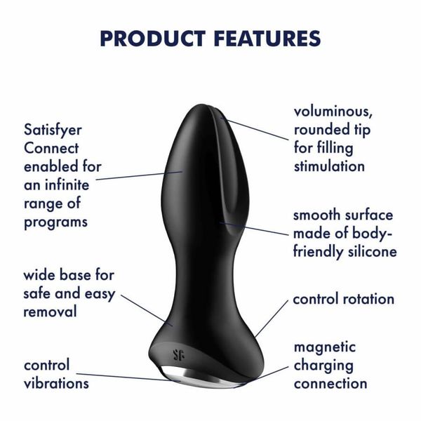 Plug-Vibrator Rotation Plug 2 Connect App (Black) zdjęcie 7