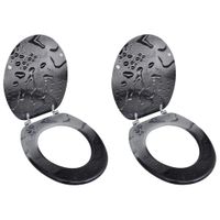 Deski sedesowe, 2 szt., MDF, wzór kropel wody