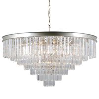 Glamour LAMPA wisząca VERDES PND-44372-14-CHMP-GLD Italux szklana OPRAWA kryształowy ZWIS pałacowy złoty przezroczysty
