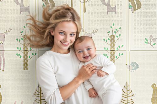 MATA PIANKOWA EDUKACYJNA SKŁADANA DLA DZIECI DUŻA MISIE BALONY 180x200 na Arena.pl