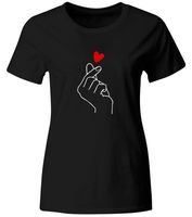KOSZULKA DAMSKA SERCE K-POP, MODNY T-SHIRT, ROZ. XL