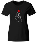 KOSZULKA DAMSKA SERCE K-POP, MODNY T-SHIRT, ROZ. S