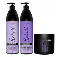JOANNA Zestaw do włosów zniszczonych Szampon Odżywka Maska KERATIN