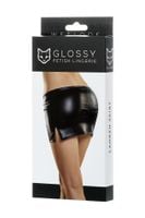 błyszcząca mini spódniczka wetlook glossy camren czarna m