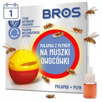 BROS Pułapka na Muszki Owocówki + Płyn Wabiący Zestaw Wielorazowy 1 m-c
