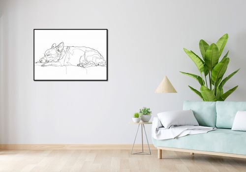 Plakat 100x70cm Śpiący Psiak na Arena.pl