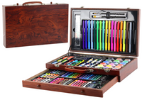 Zestaw Artystyczny w Drewnianej Walizce 123 Elementy