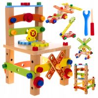 Krzesło Drewniane DIY Montażowe dla Dzieci XXL Zestaw Majsterkowicza