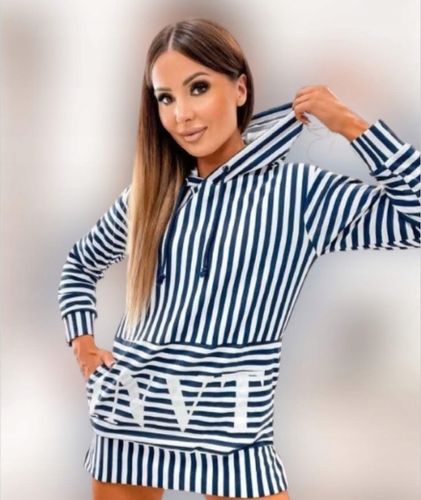 BLUZA z kapturem W PASKI CLASSIC COLLECTION Z printem r.XL (42) na Arena.pl