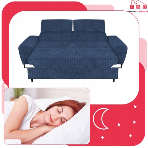 Zestaw mebli wypoczynkowych salon Savio Sofa 2os fotele granat Family Meble na Arena.pl