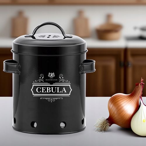 KOMPLET 3 POJEMNIKI METALOWE NA PRZECHOWYWANIE CEBULI CZOSNKU ZIEMNIAKÓW na Arena.pl