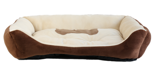 Legowisko dla psa brązowe XL prostokątne BONE 74x59x12cm na Arena.pl