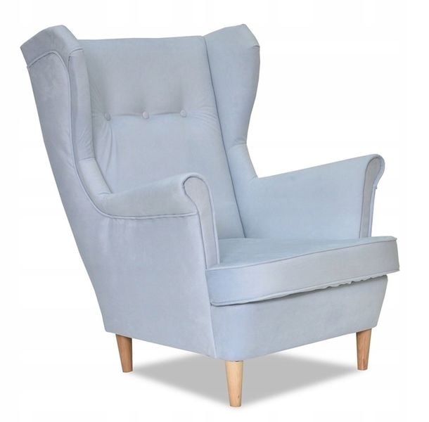 Fotel Uszak błękitny jasny niebieski NA NARODZINY zdjęcie 1