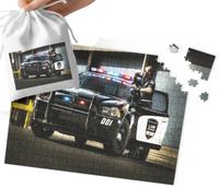 PUZZLE -POLICJA RADIOWÓZ POLICJANT WZORY DLA CHŁOPCA 35el + WORECZEK