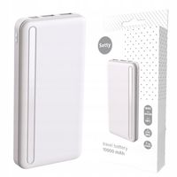 Powerbank 10000 mAh power bank biały z kontrolkami USB-C USB micro USB Sett